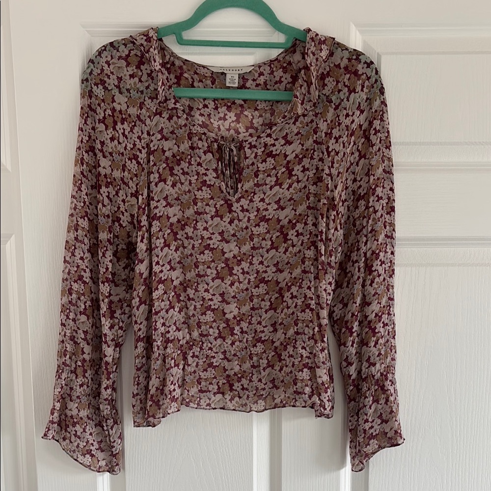 Floral Chiffon Blouse - Multicolor